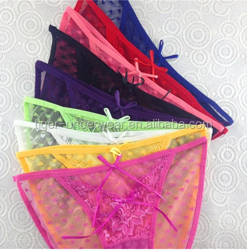 Wholesale hot TV girls sheer panties sexy lace briefs underwear