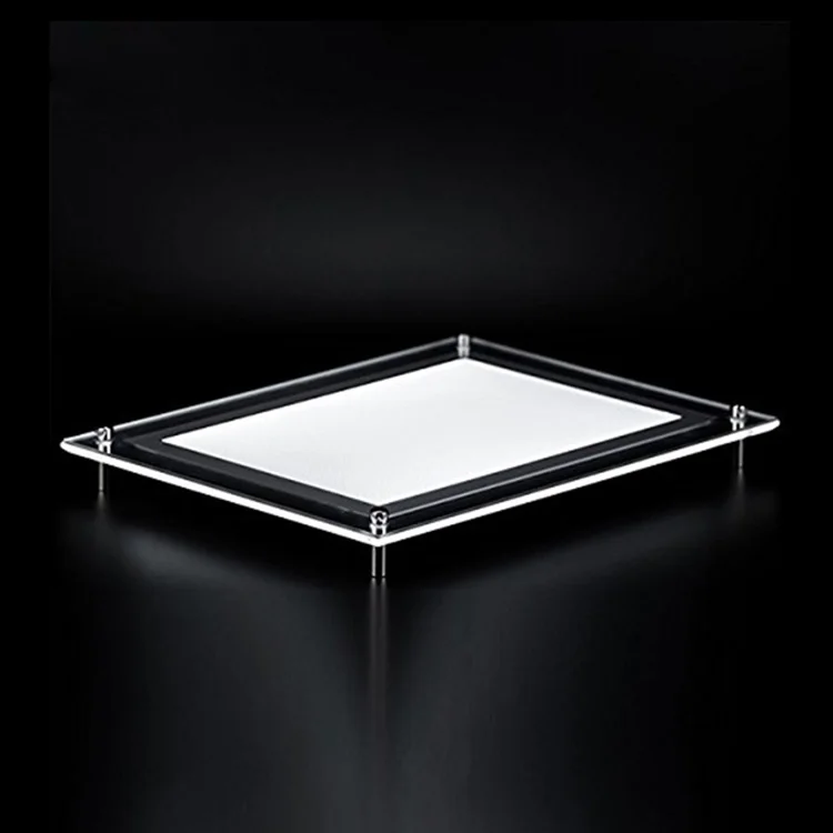 Floating Photo Frame Customized Wall Mount Acrylic 50 Square Clear Picture Frame with Led Lights Photo Frame UMI LED Lightening