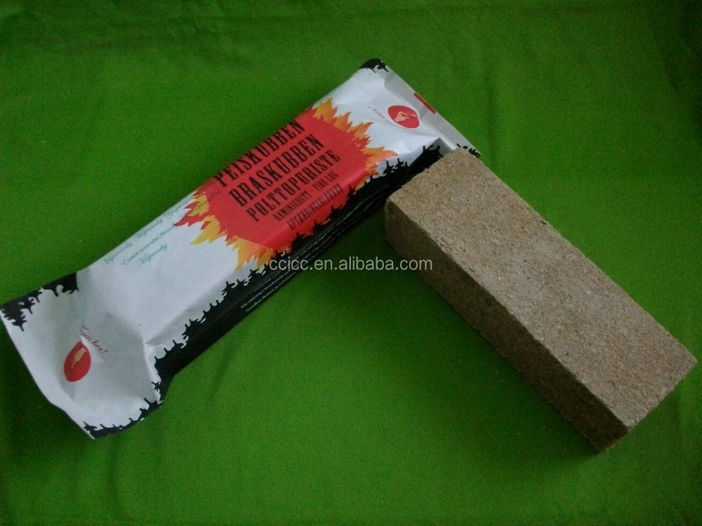 Rectangular-shaped sawdust fire wood log,made of wood fiber and paraffin