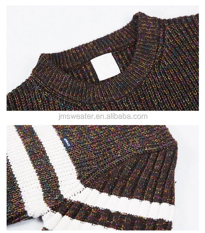 OEM Striped woollen sweater Flat Knit Ribbed Trims 7GG Pullover Men Sweaters Brand Man Casual Top Sweater men