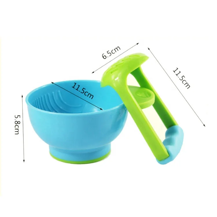 Baby Tableware Plastic Food Grinding Bowl Manual Mash and Serve food grinder machine