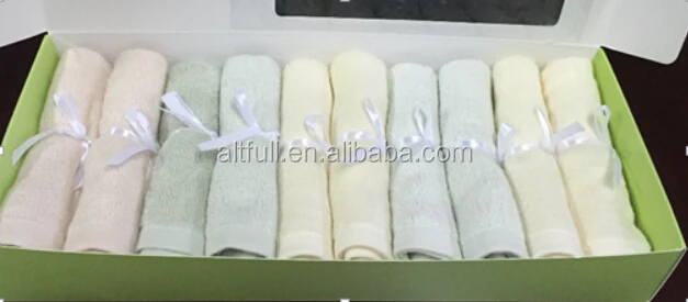 Wholesale bamboo baby washcloth and bamboo towels organic bamboo washcloth for gifts,10 pack or 6 pack