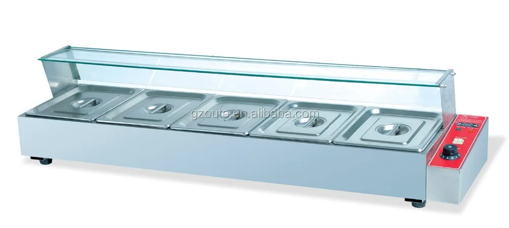 Wholesale Stainless Steel Electric Bain Marie With Glass (4-pans)