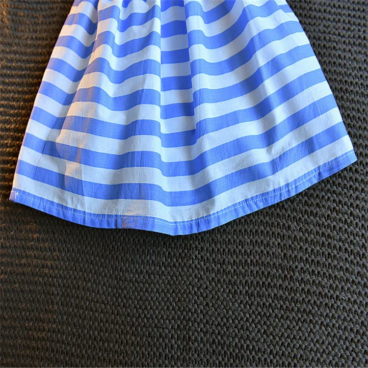2019 Fashion girls dress cotton sleeveless stripe organic fabric baby dress