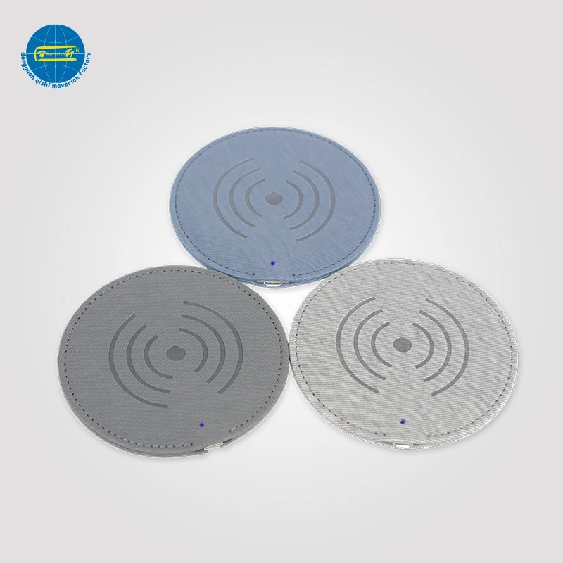 
Mini Round Wireless Leather Charger 