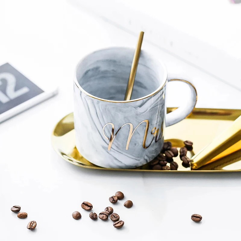 Hot sale hand made decorative custom drinkware wholesale porcelain marble coffee mug