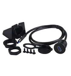 2M Single USB 3.0 Panel Mount Port 3.0 Male to Female USB Flush Mount.AUX Flush Mount Dashboard Cable for Car Boat Truck