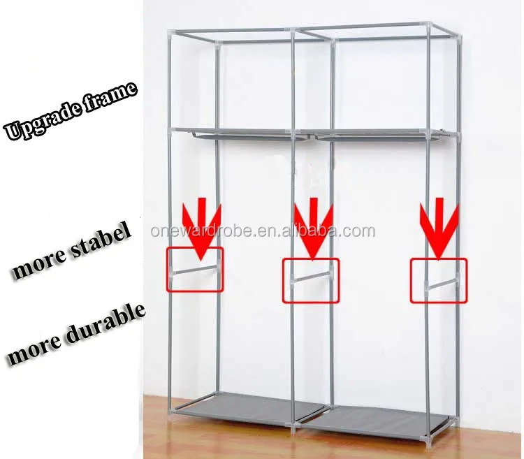 Big size zipper hermetic breathable non-woven fabric portable folding wardrobe