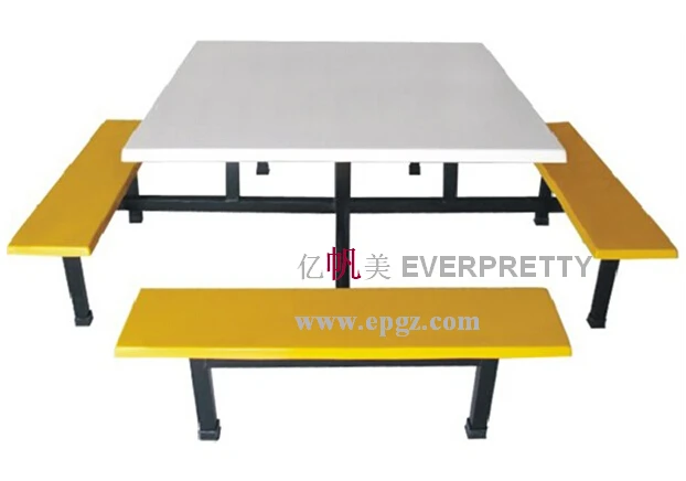 School Canteen Furniture Modern Design Chinese Styles Four Person Dining Table and Chair for Restaurant