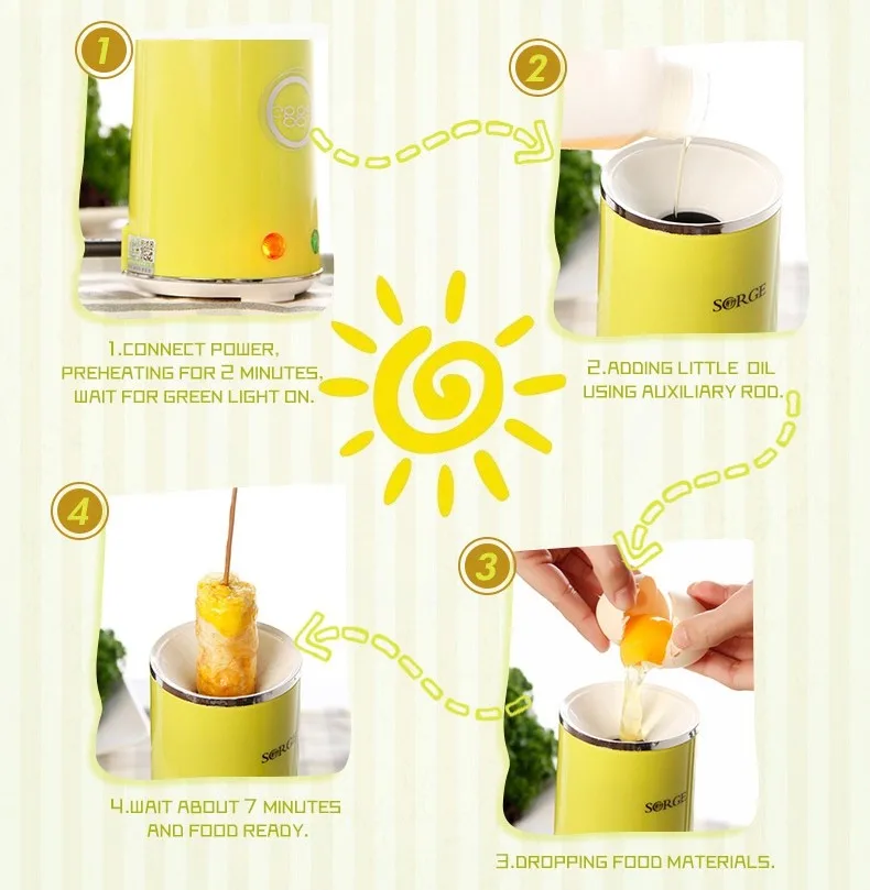 Sorge  Home Use Small Kitchenware Omelette Maker Egg Hot Dog Cooker