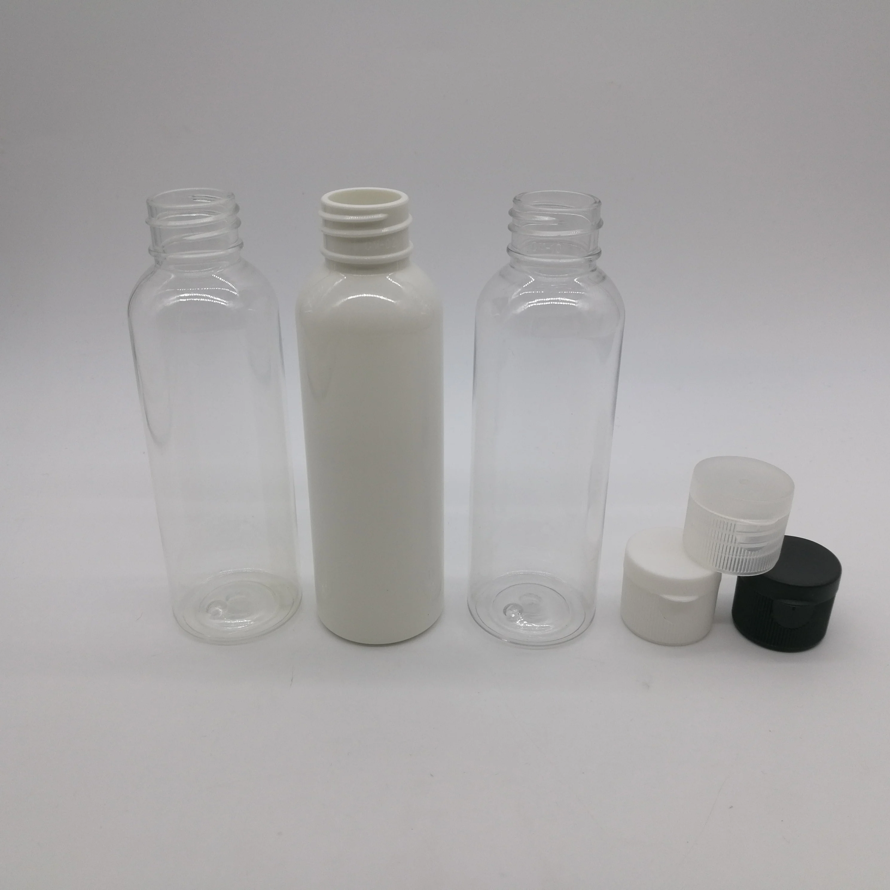 
10ml 15ml 20ml 30ml 50ml 60ml 100ml 120ml clear white PET Flip top cosmetic lotion bottles empty bottle with flip top cap 