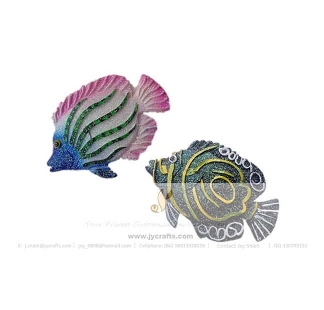 Resin craft 3D tropical fish shape sea animal fridge magnet for home decoration - 6 designs