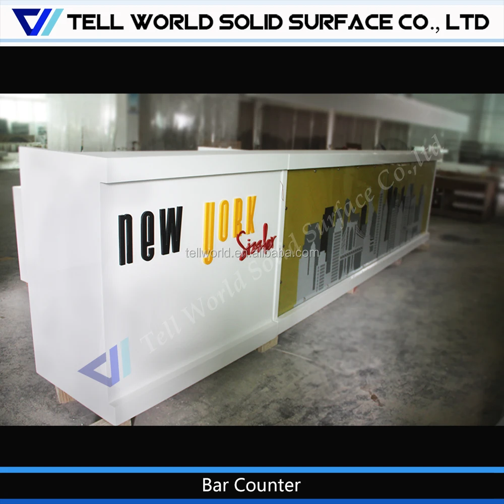 
Fashion style High end attractive design artificial stone bar counter wine sets 