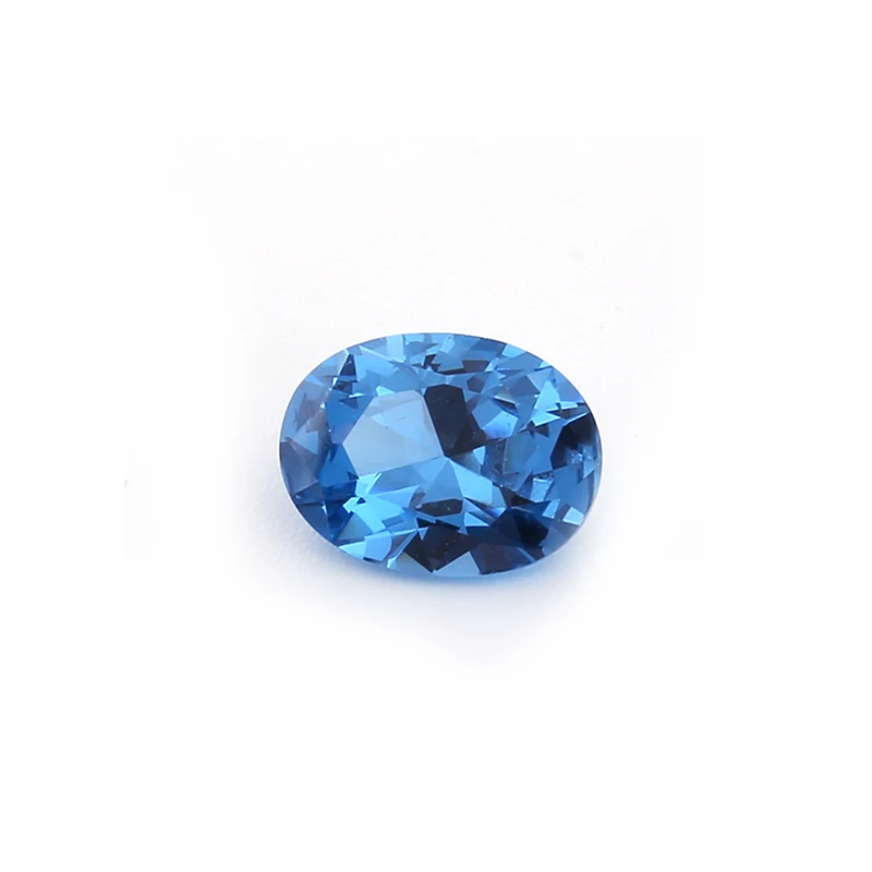 Loose Gems Synthetic Gemstone Sapphire  119# Oval Spinel Blue Gemstone  For Sale