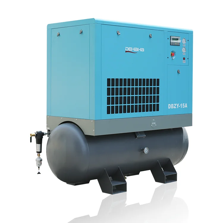 11kW 15 HP  Electric Rotary Screw Air Compressor Machine with 500L Air Tank