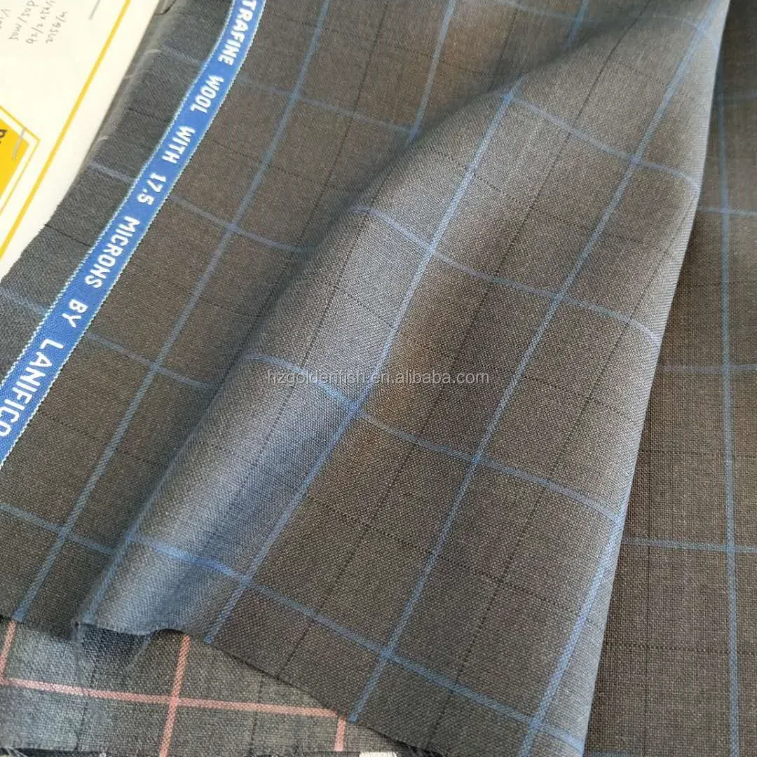Fancy Design Super Merino Wool fabric Italy for men business suit in stock lot
