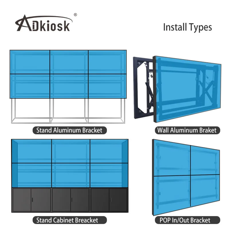 video wall 55 inch floor standing  interactive panel for video wall stand LD550DUN-THB5 display TV wall