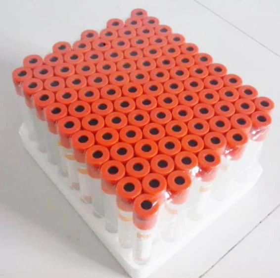 disposable plain blood tube with no additive red top blood collection tube 13*75 mm 3ml 4ml 5 ml PET and glass tube