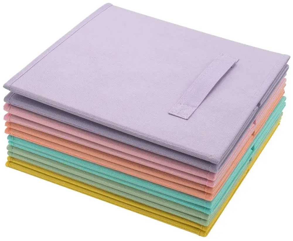 
High Quality Printed Colorful Folding Non Woven Kids Toy Storage Box Organizer 