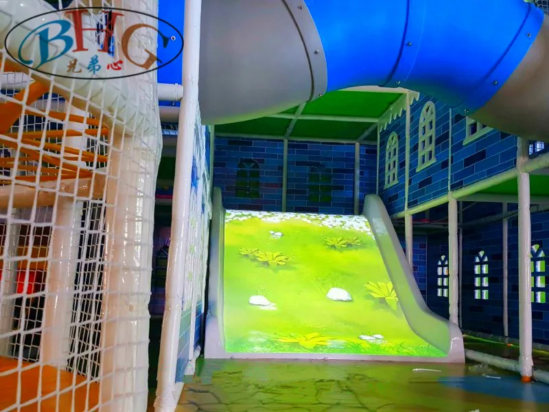 Amusement park equipment soft playground slide AR interactive projector amusement park touch floor game kids
