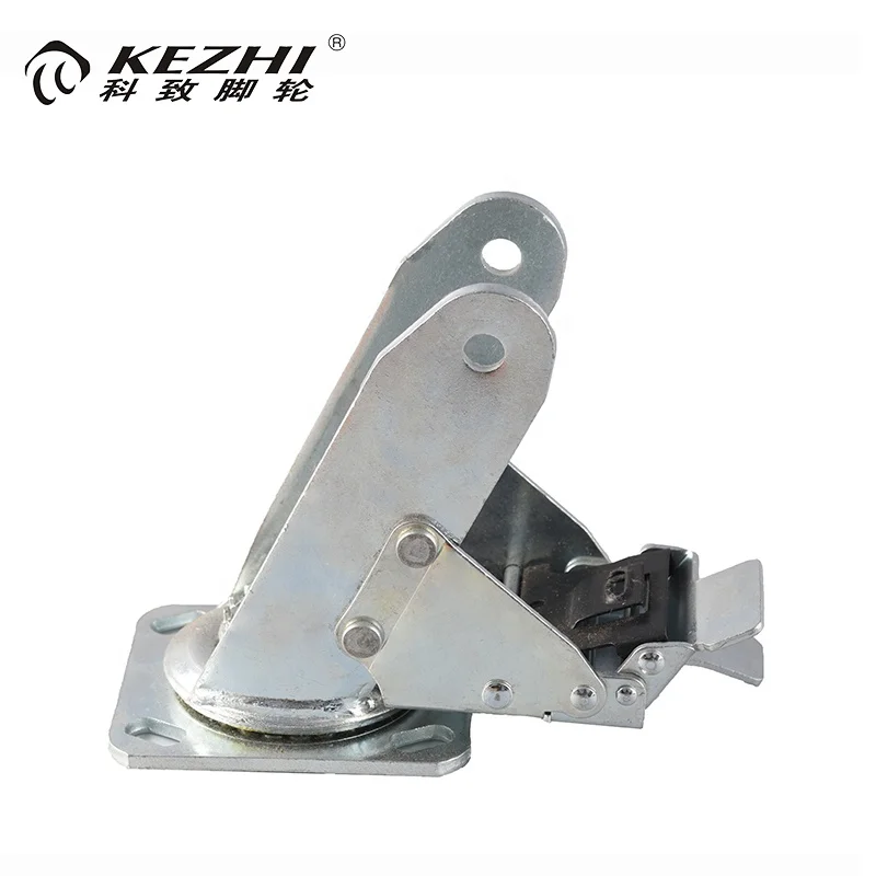 heavy duty 150mm pu trolley castor wheels With Side Brake for wire shelving