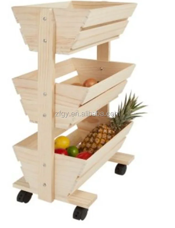 Стеллаж для демонстрации фруктов и овощей из сосны