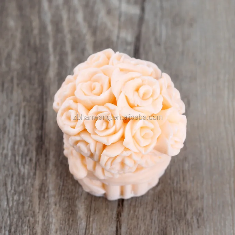 H0126 Handmade Silicone Mould 3D Roses Candle Mold