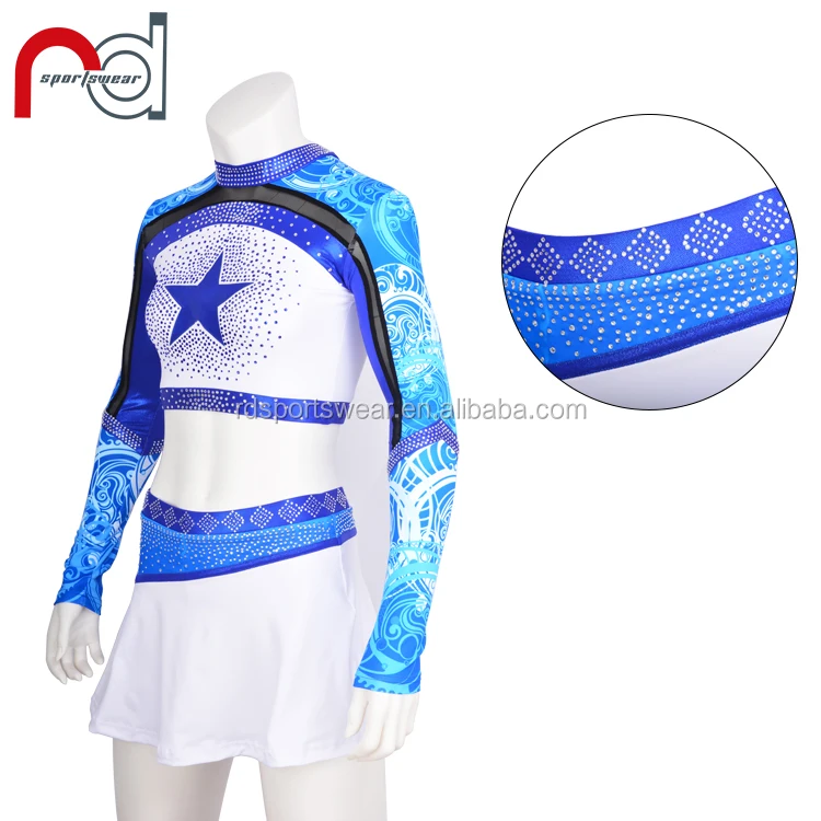 AB crystal Design your own crop top RED cheer leader custom cheerleading uniform
