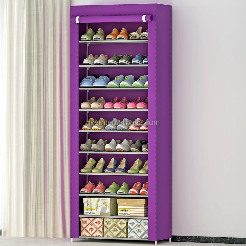 Suoernuo  Ten-layer Shoe Cabinet  non-woven shoes rack for home display shoe organizer rack