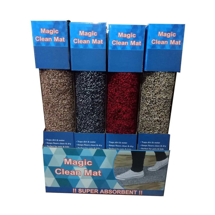 Cheap Price Stock Non Slip Indoor Super Absorbs Mud Doormat Dirt Trapper Mats Cotton Entrance Rug Carpet Pvc Backing Floor Mat