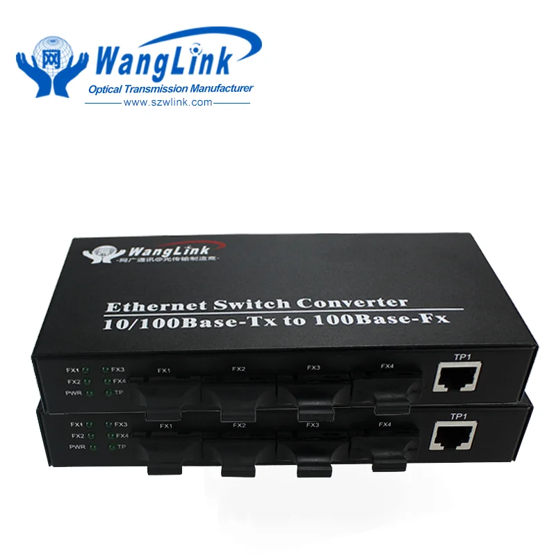 100 м 1 оптический порт 4 Rj45 Ethernet многомодовому оптоволоконному кабелю коммутатора ethernet