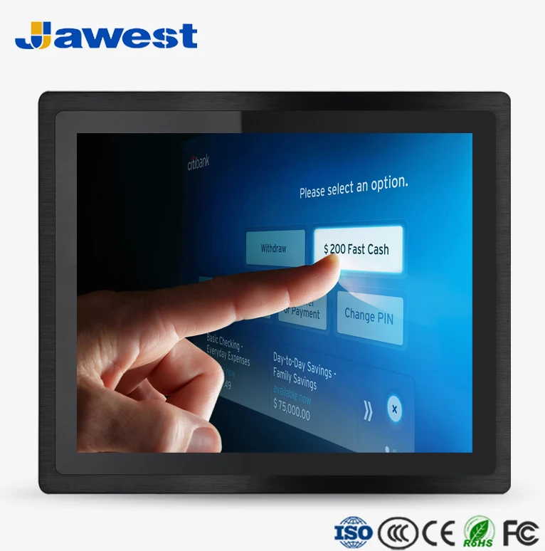 Jawest IP65 Водонепроницаемый промышленный ПК камеры/микрофон/RFID/NFC/Билл принтер 17 дюймов планшетный с Вход HDMI