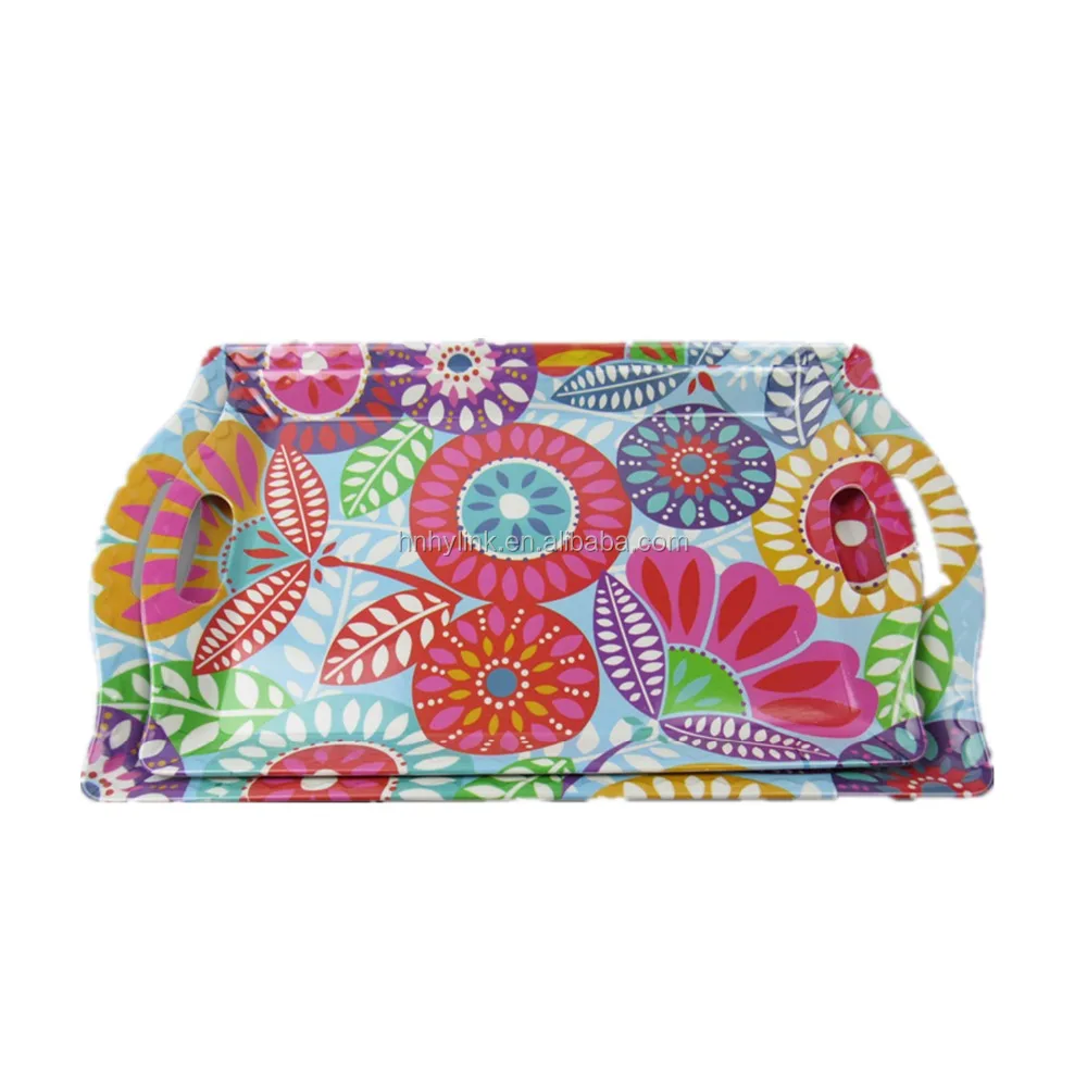 2022 Cheap Customized Rectangle Melamine Pizza Tray Picnic Tray Cake Serving Tray