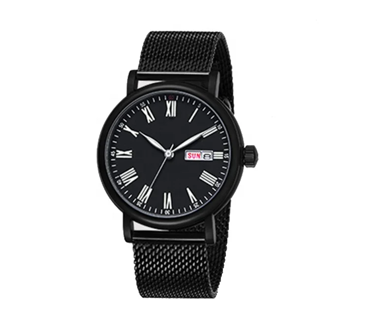 Custom Sport Waterproof Watches Japanese Quartz Movement Men Black Stainless Steel logo  Wrist Watches quartz women watches