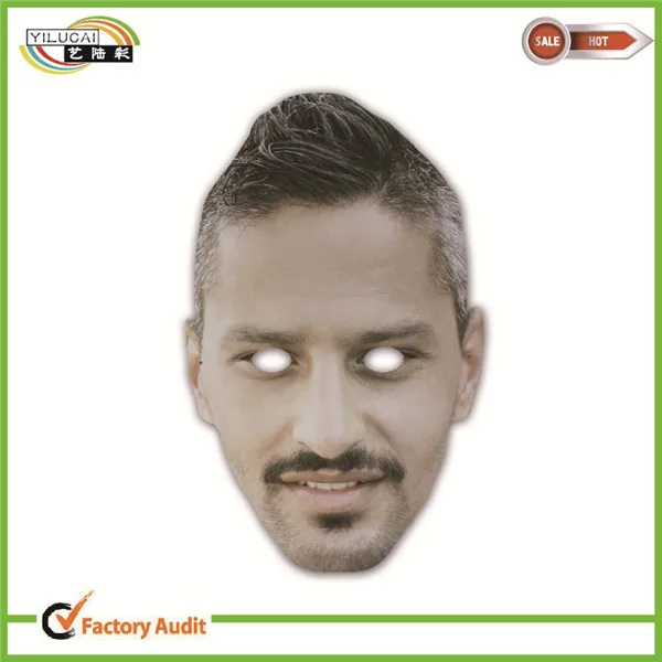 China Wholesale Full Face Mask Custom Designed with Colorful Print for Halloween Parties Festivals Real Human Paper Face Mask