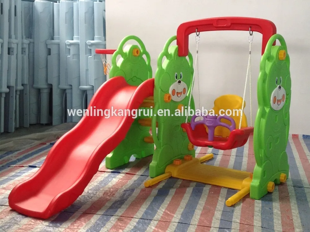 пластиковые открытый красочный multifuction детей качели и слайд пункта-имейте стиль