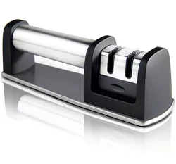 kitchen accessories high quality 2 stage tungsten steel manual knife sharpening tool handheld kitchen knife sharpener