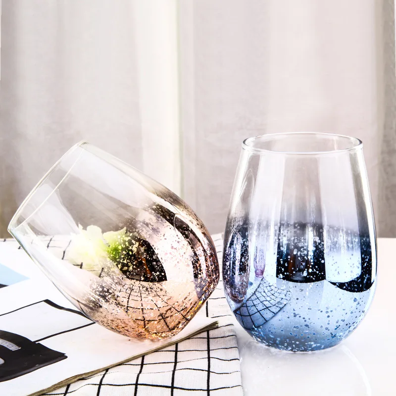 Glitter juice glass cup creative egg shaped coffee cup glass