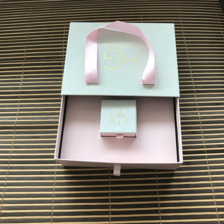 2019 Luxurious Custom logo paper ring gift packaging jewerly box