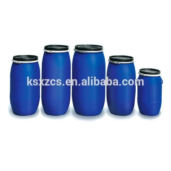 Wholesale Open-Top Plastic Drum, 200 litre blue plastic drum with iron hoop