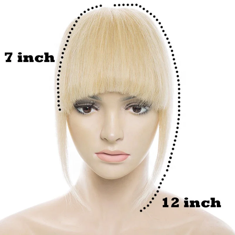 Snoilite thicker bang with temple Medium brown clip on fringe in human hair bangs bang