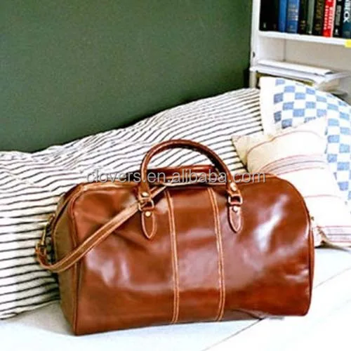 Fashion luxury weekend New leather waterproof luggage duffle travel bag