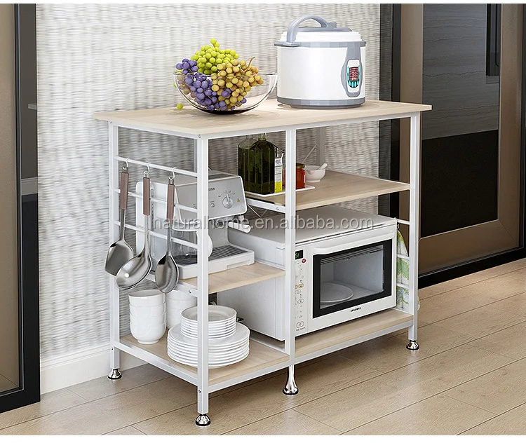 
Kitchen Utensils Microwave Oven Shelf Wooden Storage Rack for Kitchen Appliance 