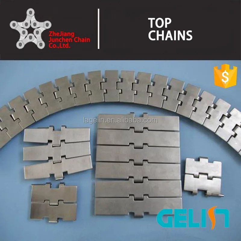 
820 Single hinge straight running Stainless Steel Flat Top Chain 