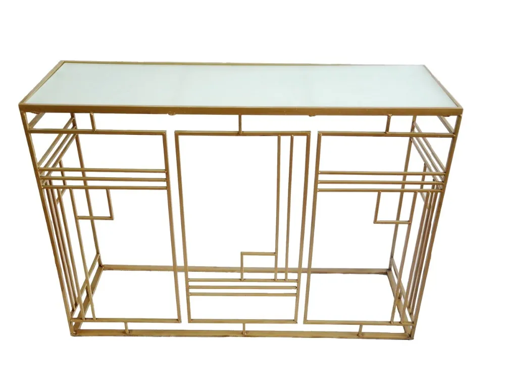 
living room glass top Mirror Console Table 