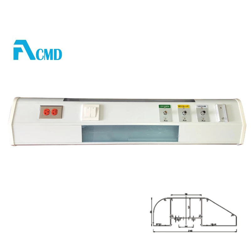 Frosted Hospital Bed Head Unit With Light