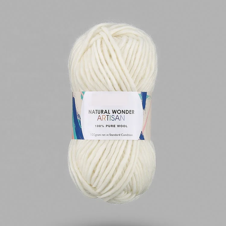 
Best Selling White Color Super Chunky Knitting Merino Wool Yarn 