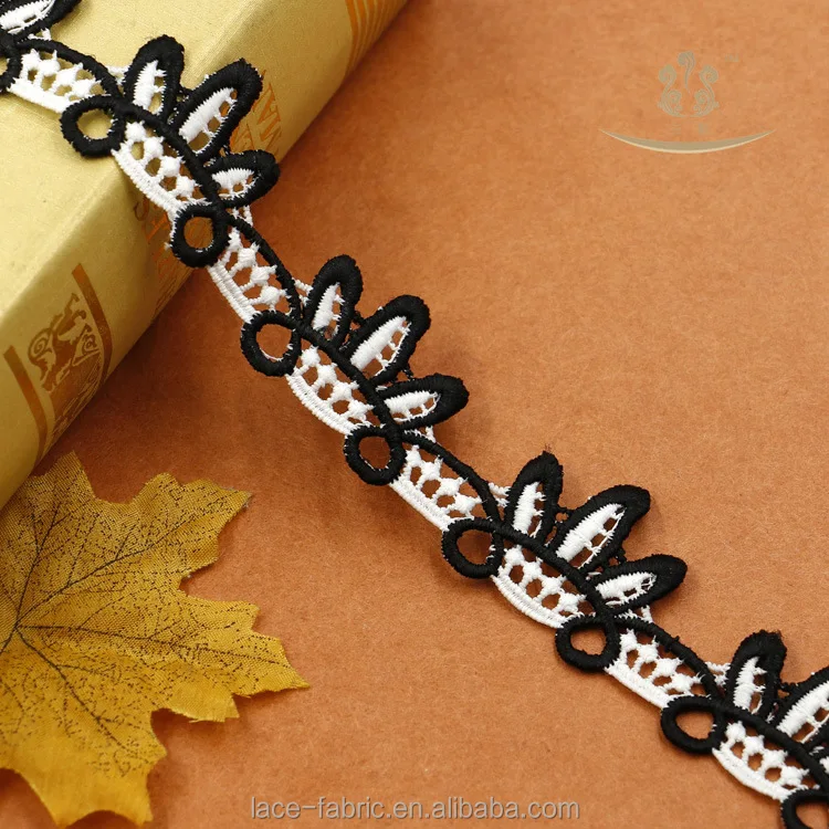 
Высококачественная изящная химическая 100% Полиэстеровая кружевная ткань с цветочной вышивкой, кружевная отделка для украшения платья в Китае 