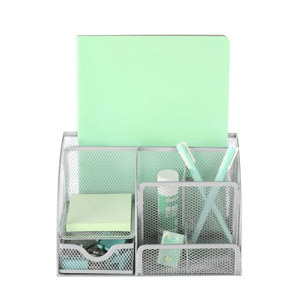 
China Wholesales Office Stationery Multifunction Metal Mesh Desk Organizer 