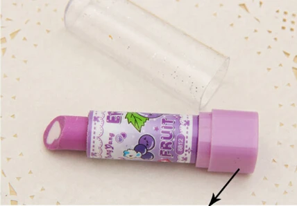 Fashion Kid Cute Lipstick Shaped Rubber Eraser with Fruit Scented for School Back Gift